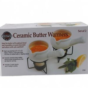 Norpro Ceramic Butter Warmers Set of 2 - White